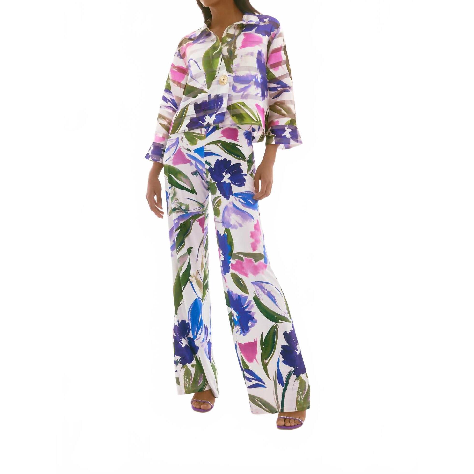 New Joseph Ribkoff Floral High Waisted Trousers In Multi